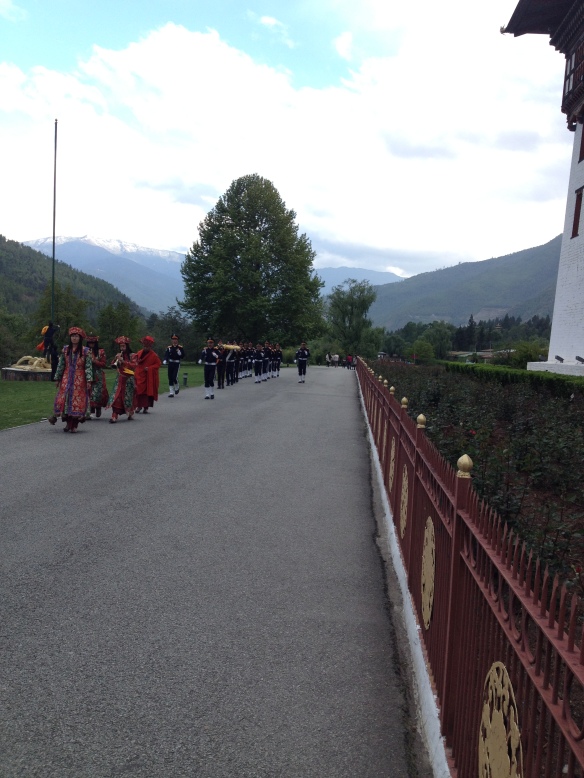 During ceremonial closing of the Tashi Dzong.