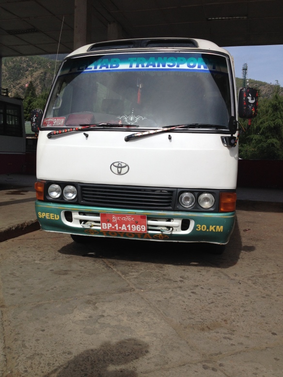 Toyota Coaster Bus in Thimpu